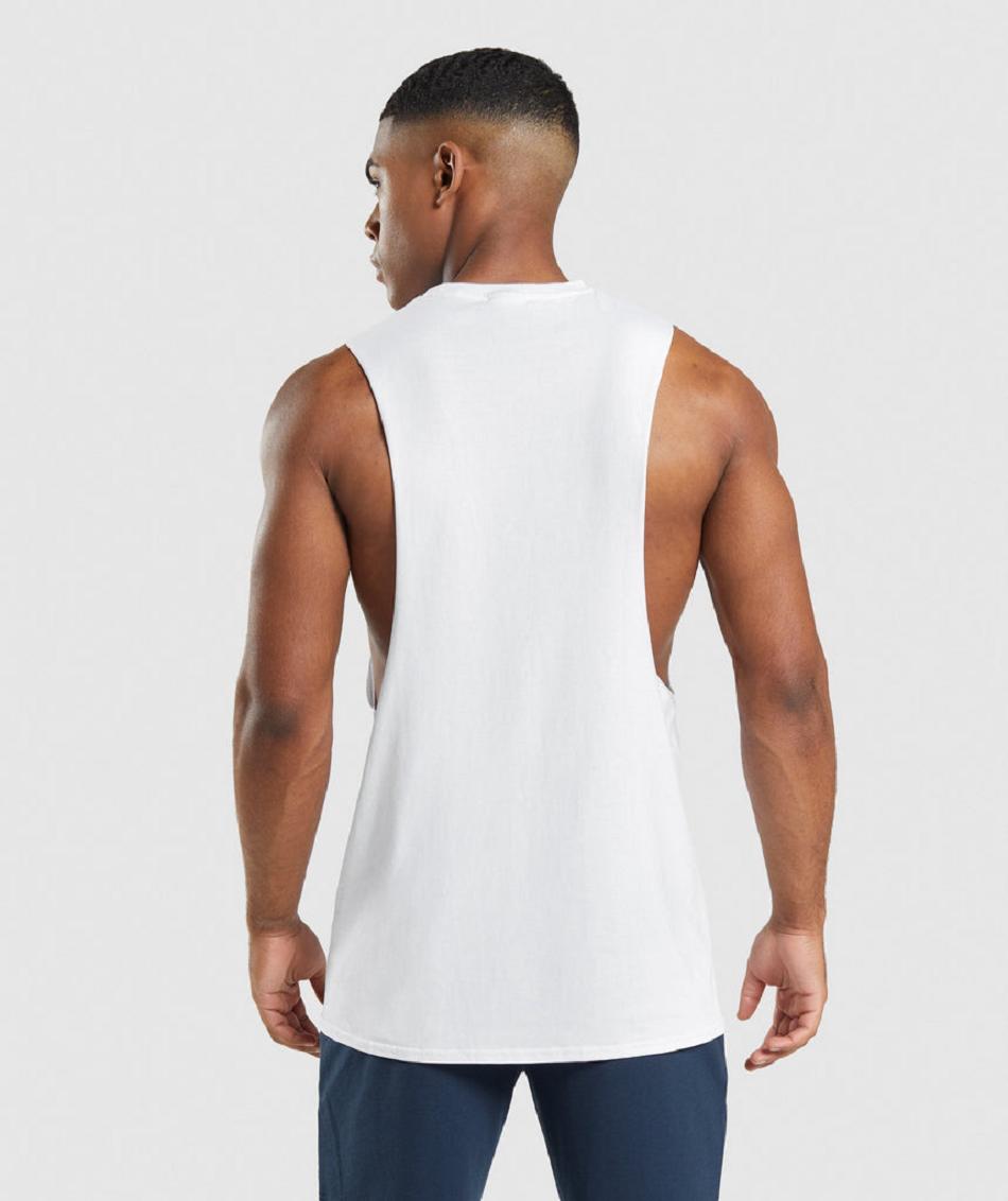 Camiseta Tirantes Gymshark Critical 2.0 Drop Arm Hombre Blancas | CO 3238FDN